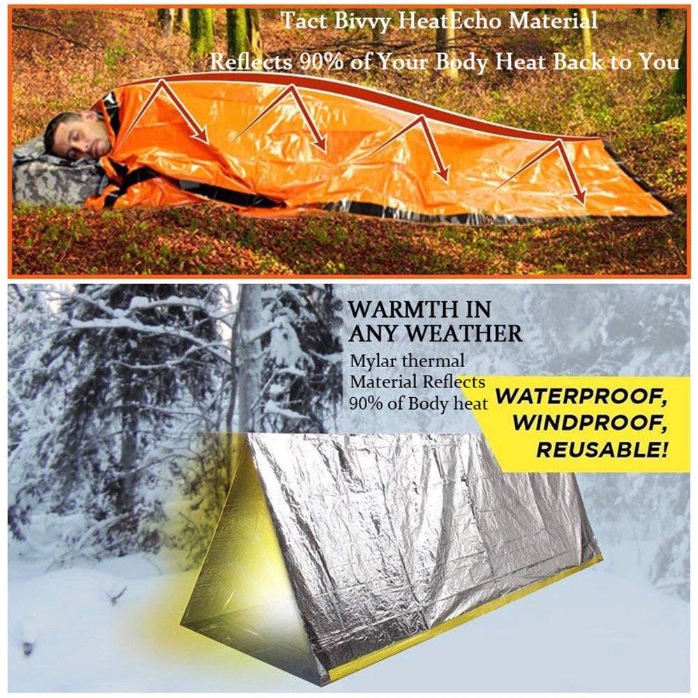 ถุงนอนฉุกเฉินสำหรับอุปกรณ์เอาต - Emergency Mylar Tent บทวิจารณ์และราคา
